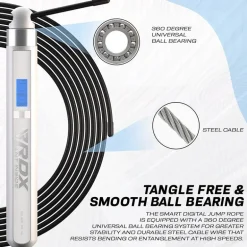 RDX 75P Rechargeable 10.3ft Smart Digital Counter Skipping Rope with USB & App