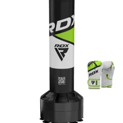 RDX R8 4ft Kids Free Standing Punch Bag Green With Gloves For Training & Workout Set