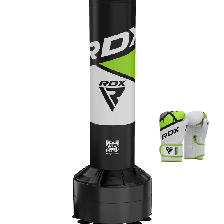 RDX R8 4ft Kids Free Standing Punch Bag Green With Gloves For Training & Workout Set