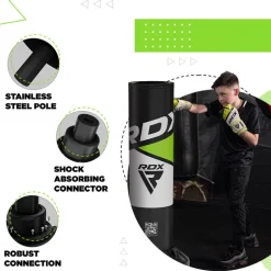 RDX R8 4ft Kids Free Standing Punch Bag Green With Gloves For Training & Workout Set