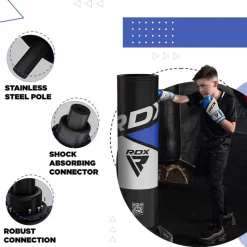 RDX R8 4ft Kids Free Standing Punch Bag Blue With Gloves For Training & Workout Set