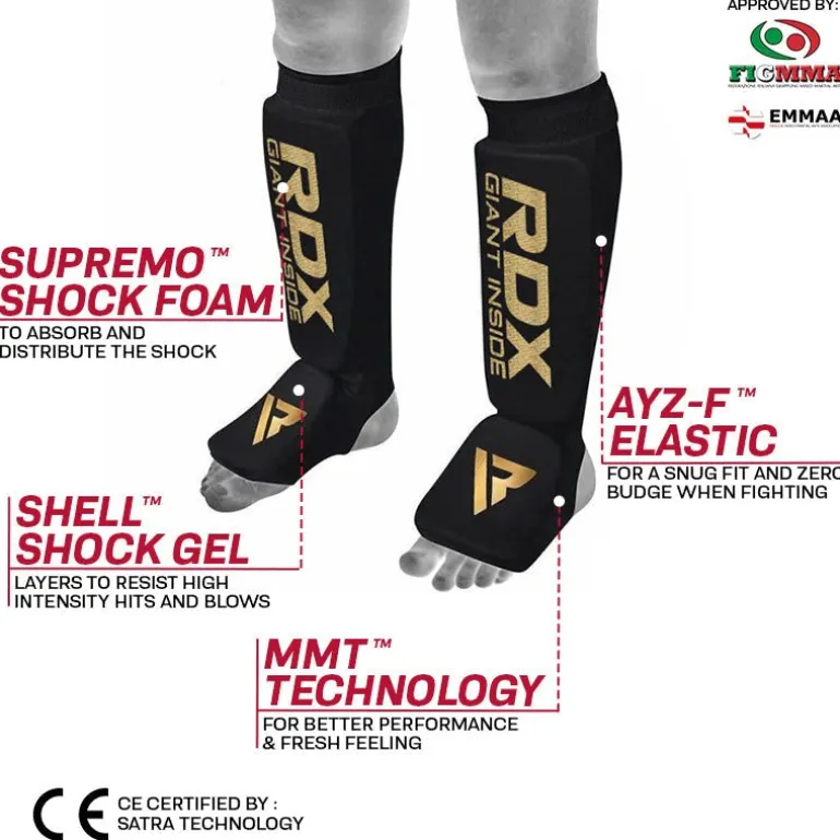 RDX SI MMA Gel Padded Lightweight Shin Instep Guard OEKO-TEX® Standard 100 certified