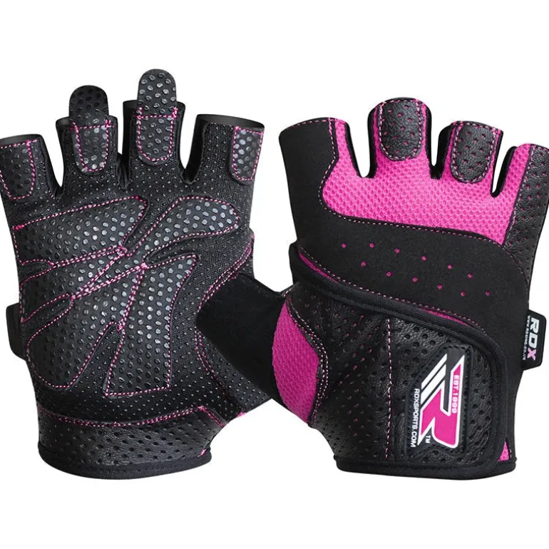 RDX S5 Pink Fingerless Gym Gloves