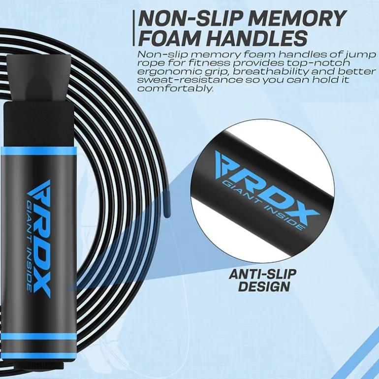 RDX SR Adjustable 10.3ft Non-Slip Memory Foam Soft Handles Skipping Rope