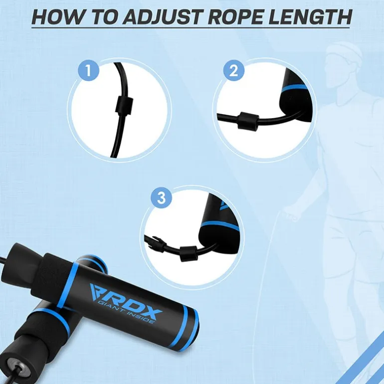 RDX SR Adjustable 10.3ft Non-Slip Memory Foam Soft Handles Skipping Rope