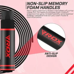 RDX SR Adjustable 10.3ft Non-Slip Memory Foam Soft Handles Skipping Rope