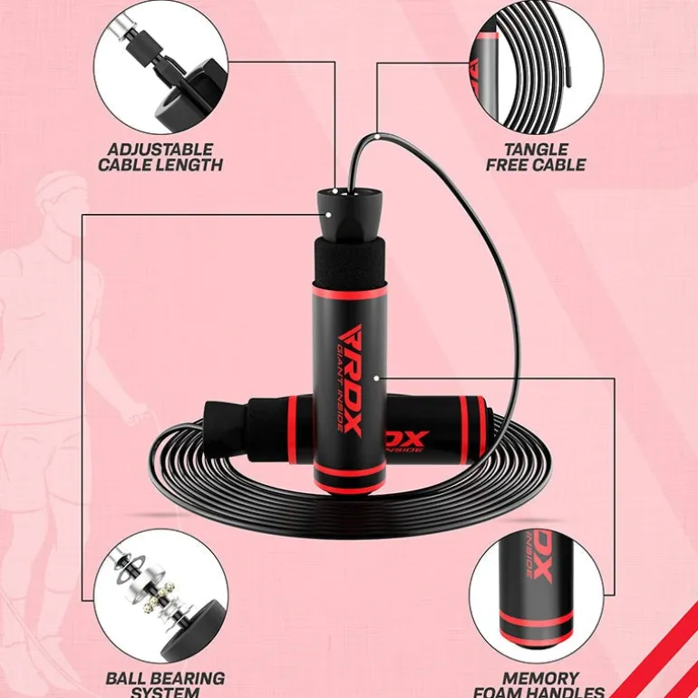 RDX SR Adjustable 10.3ft Non-Slip Memory Foam Soft Handles Skipping Rope