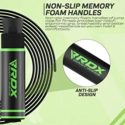 RDX SR Adjustable 10.3ft Non-Slip Memory Foam Soft Handles Skipping Rope