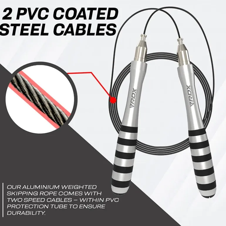 RDX S1 Weighted 10.3ft Non-Slip Aluminum Handles Skipping Rope