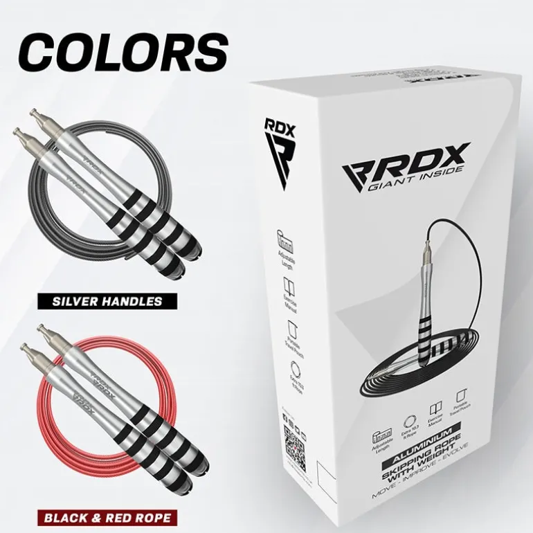 RDX S1 Weighted 10.3ft Non-Slip Aluminum Handles Skipping Rope