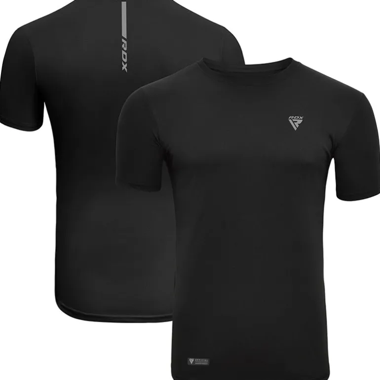 RDX T2 Black Short Sleeves Sweat-Wicking Gym T-Shirt