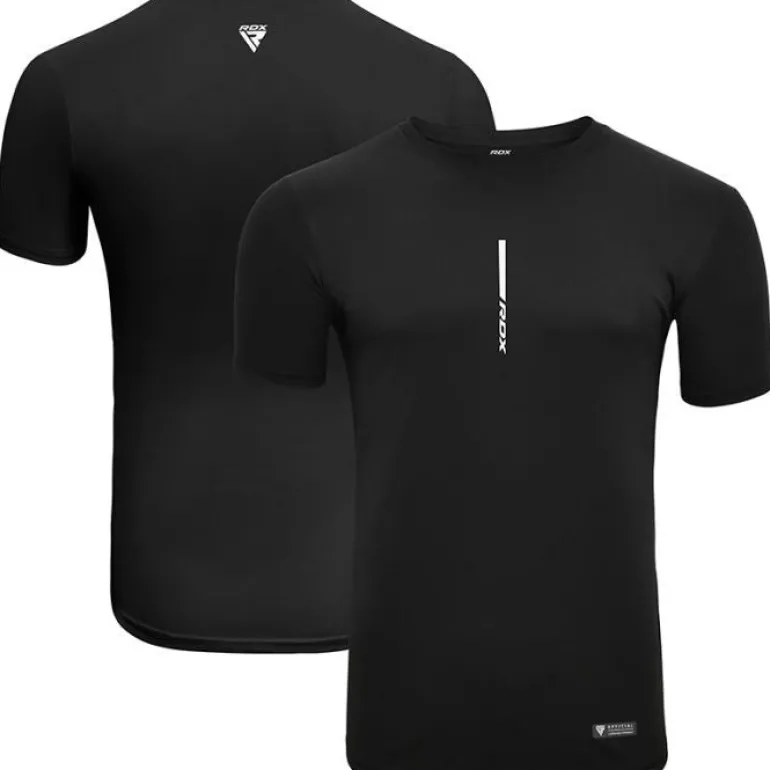 RDX T2 Black Short Sleeves Sweat-Wicking Gym T-Shirt