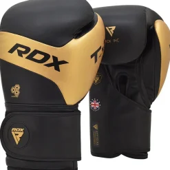 RDX T13 Boxing Gloves & Focus Pads Golden / Black