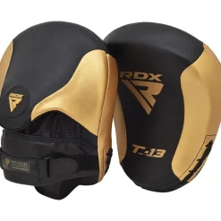 RDX T13 Boxing Gloves & Focus Pads Golden / Black