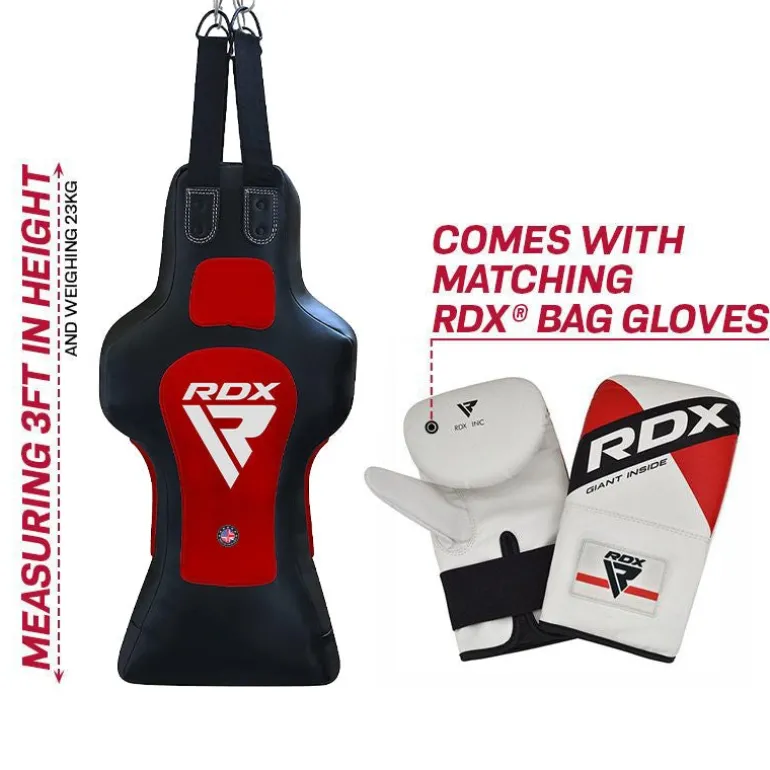 RDX TDR 3-in-1 Hanging Filled Face Punch Bag with Mitts Set