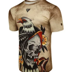 RDX T14 Harrier Tattoo Brown Short Sleeves Sweat-Wicking Workout Gym T-Shirt