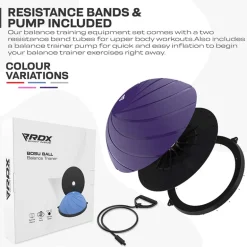 RDX TP Yoga Balance Trainer Half Ball with Resistance Tubes & Air Pump