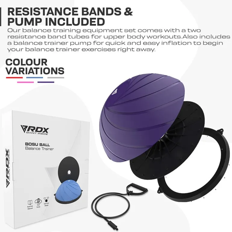 RDX TP Yoga Balance Trainer Half Ball with Resistance Tubes & Air Pump