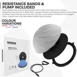RDX TP Yoga Balance Trainer Half Ball with Resistance Tubes & Air Pump