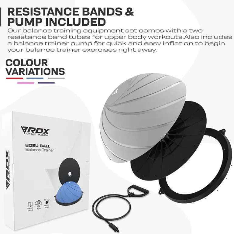 RDX TP Yoga Balance Trainer Half Ball with Resistance Tubes & Air Pump