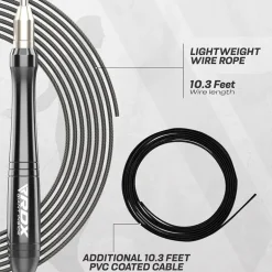 RDX W2 Adjustable 10.3ft Skipping Rope with Non-Slip Aluminum Handles