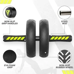 RDX W1 2-in-1 Ab Wheel Roller & Knee Pad Mat