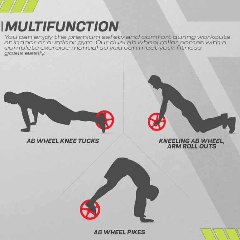 RDX W1 2-in-1 Ab Wheel Roller & Knee Pad Mat