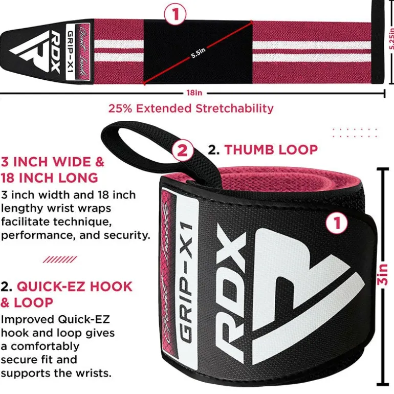 RDX W4 Wrist Support Wraps for Weight Lifting