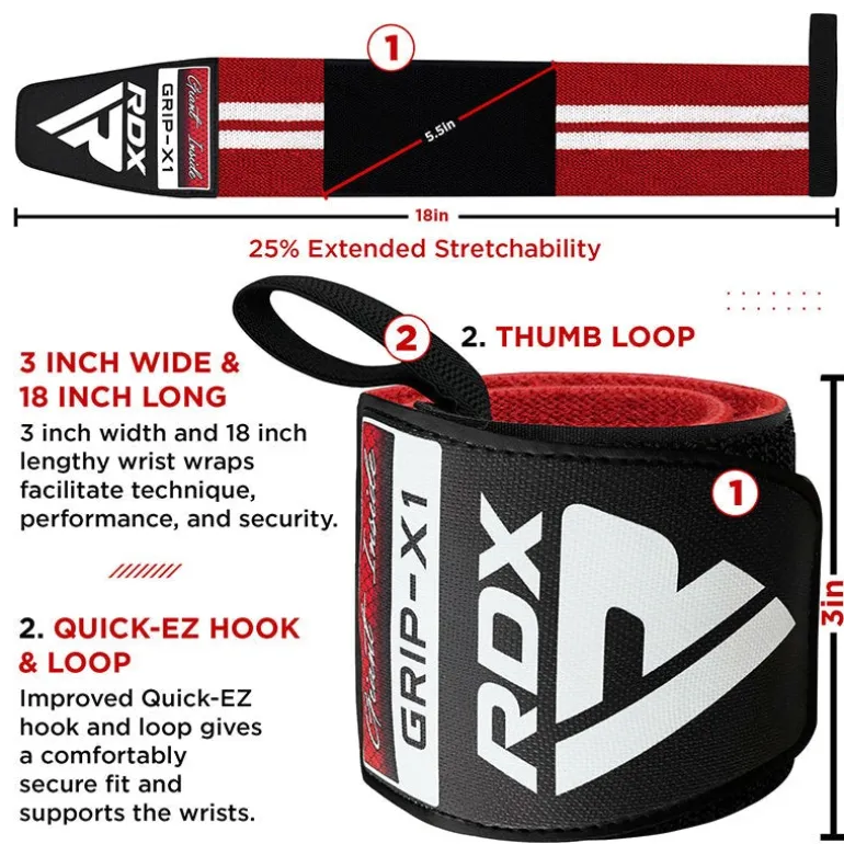 RDX W4 Wrist Support Wraps for Weight Lifting