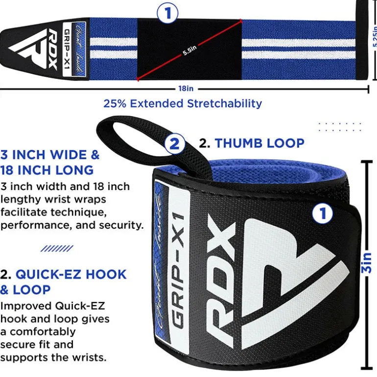 RDX W4 Wrist Support Wraps for Weight Lifting