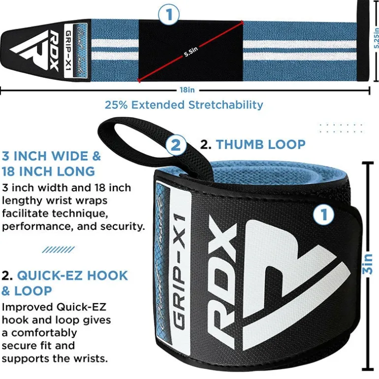 RDX W4 Wrist Support Wraps for Weight Lifting