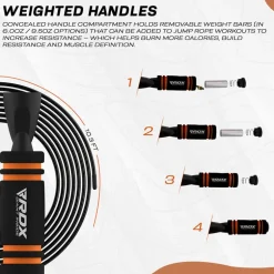 RDX X2 Adjustable 10.3ft Non-Slip Memory Foam Soft Handles Skipping Rope