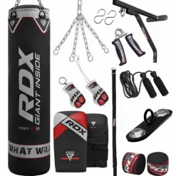 RDX X1 14pc 4ft/5ft Punch Bag with Mitts Home Gym Set