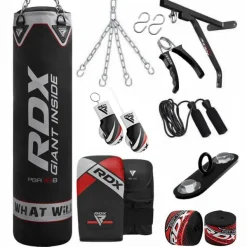 RDX X1 14pc 4ft/5ft Punch Bag with Mitts Home Gym Set