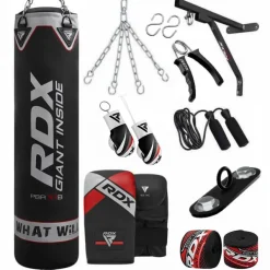 RDX X1 14pc 4ft/5ft Punch Bag with Mitts Home Gym Set