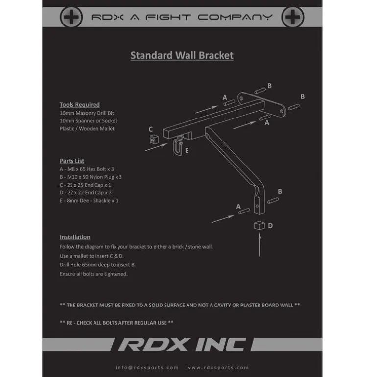 RDX X1 Punch Bag Steel Wall Bracket
