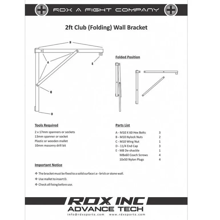 RDX X2W Foldable Wall Bracket
